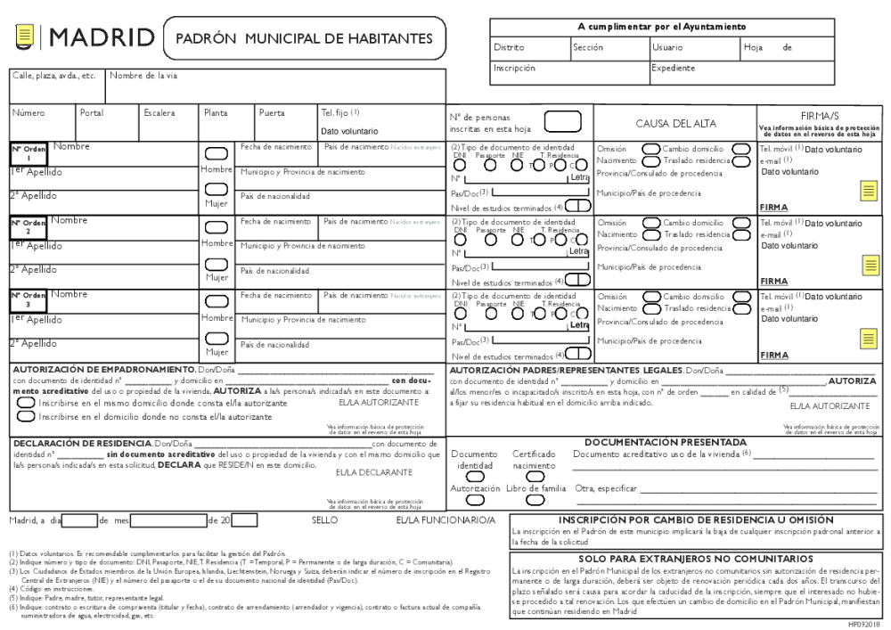 Hoja Para Empadronarse Pdf Docer Ar 3ED