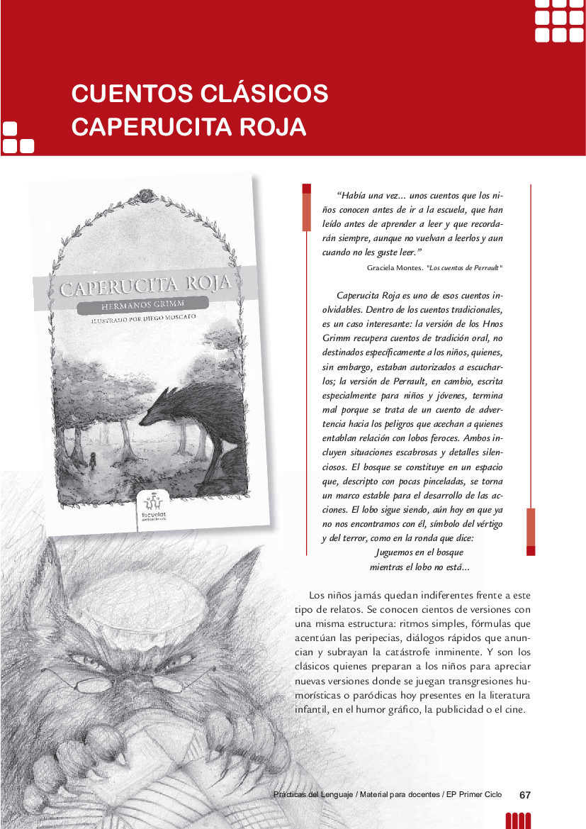 Proyecto Cuentos clasicos - Caperucita Roja version leer de la pantalla -  pdf 