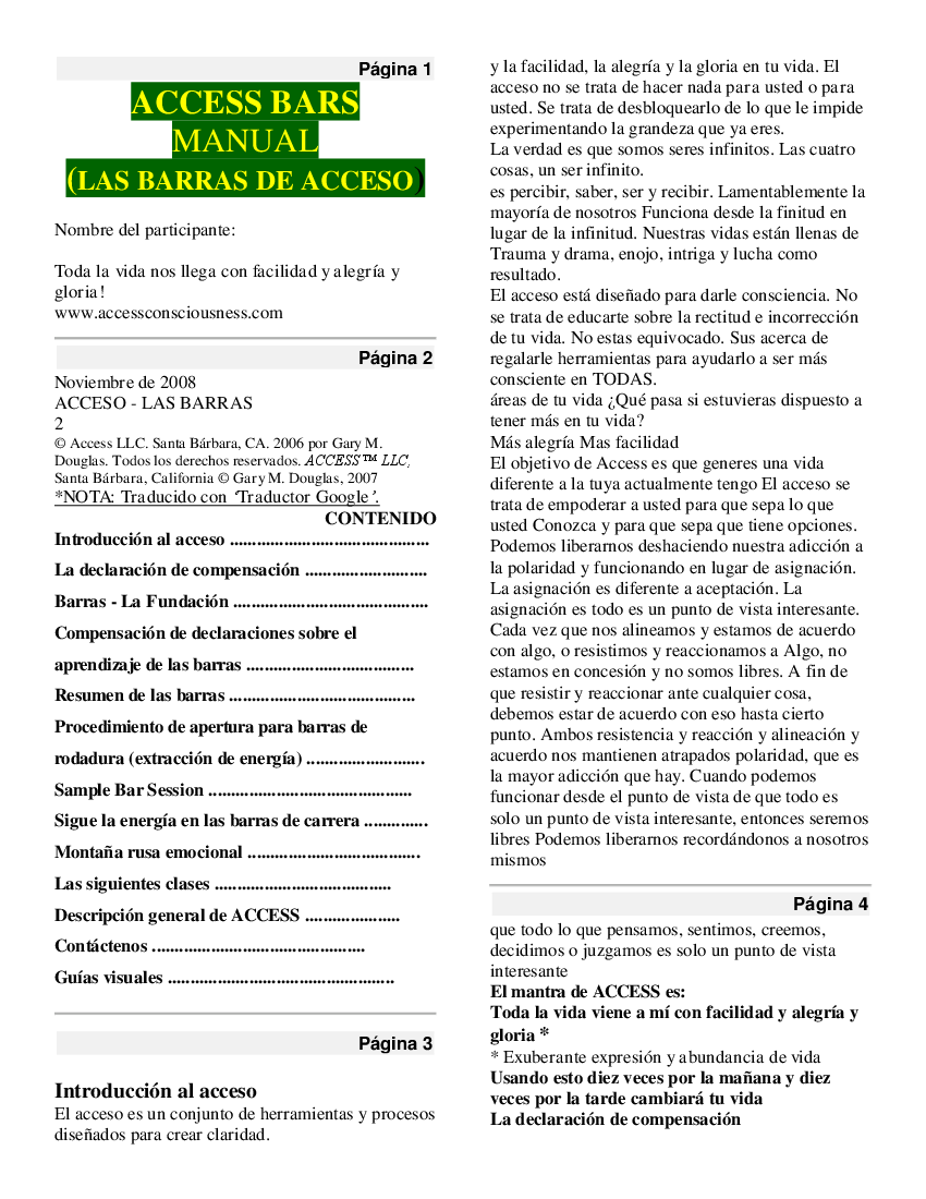 Manual Access Bars Pdf Docer Com Ar