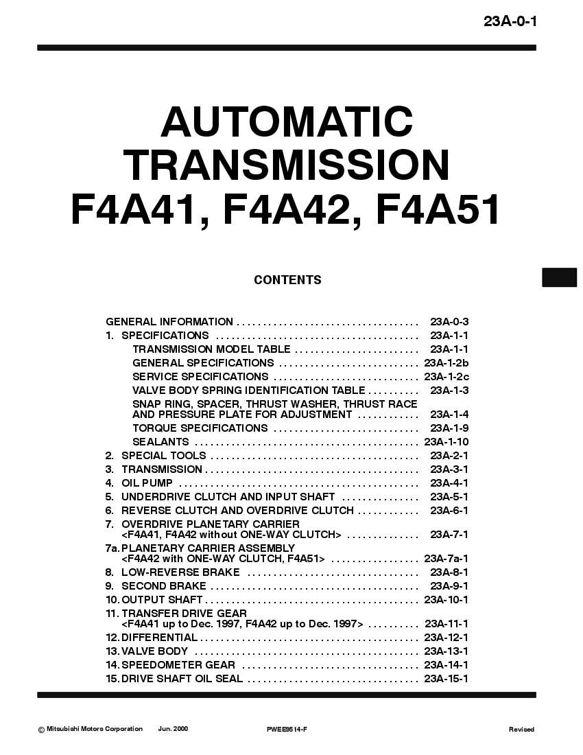 f4a42 transmission filter