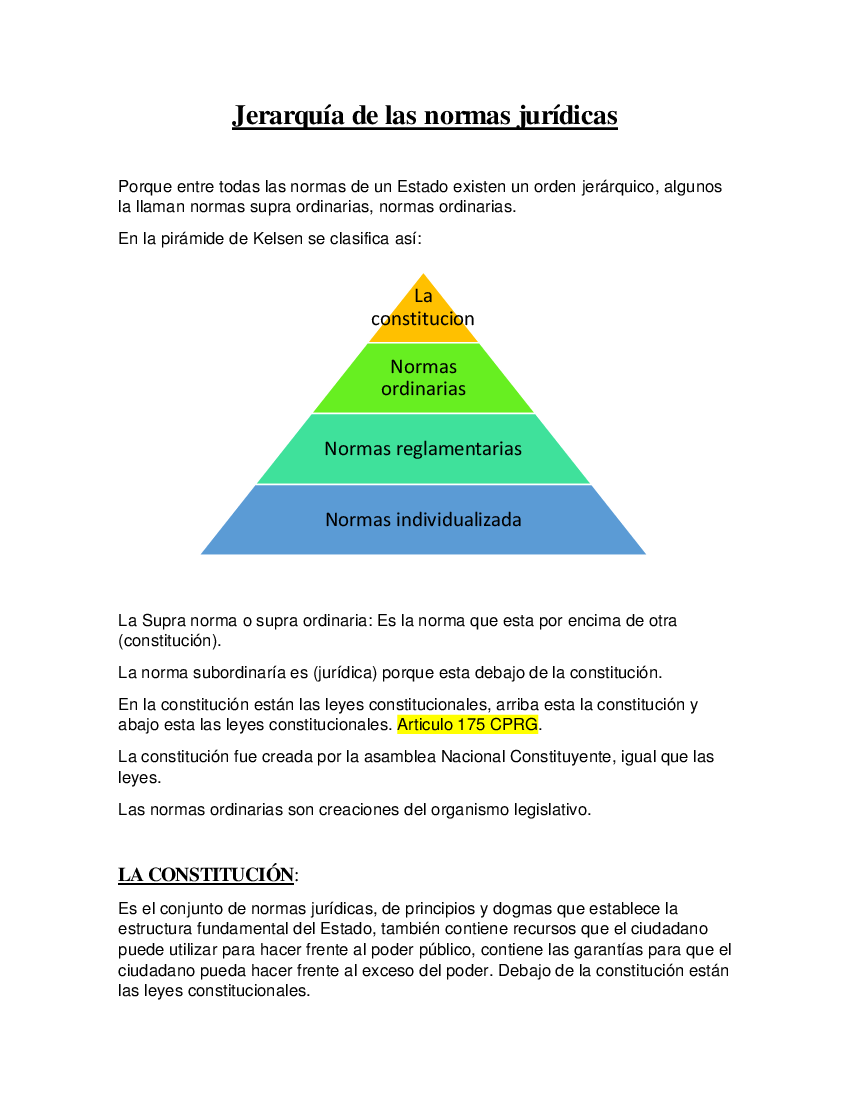 Jerarquía de las normas jurídicas pdf