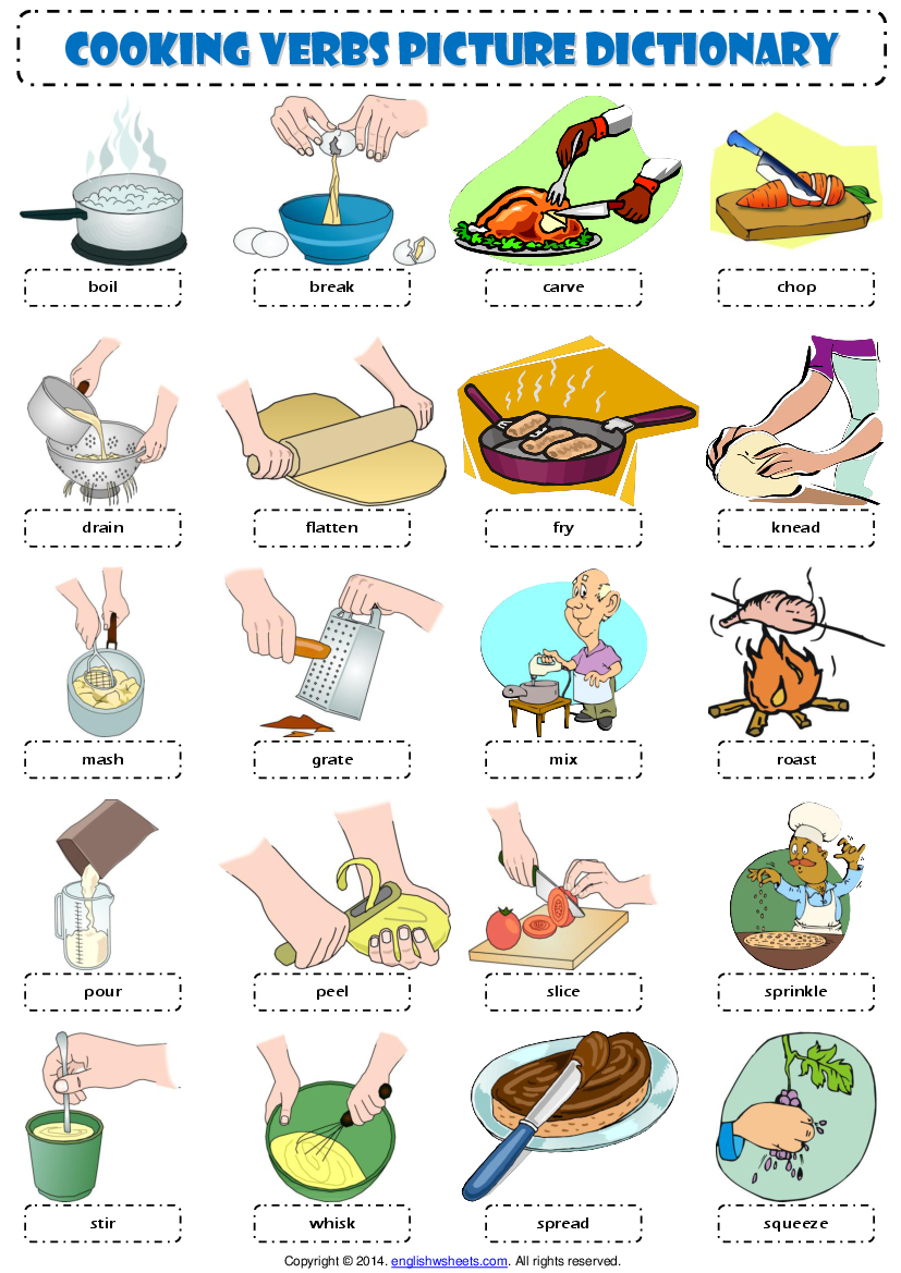 Cooking tasks. Cooking verbs английский. Глаголы приготовления пищи. Глаголы готовки на английском. Готовка на английском языке.