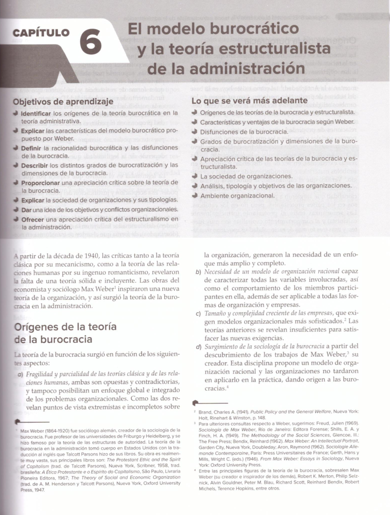 Chiavenato - Cap. 6 Modelo Burocrático y Teoría Estructuralista - pdf  