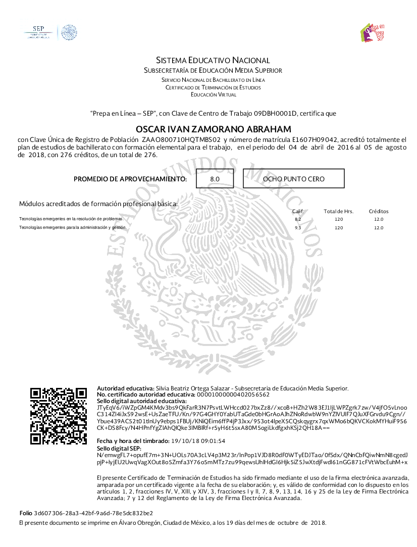 Certificado Prepa en linea pdf