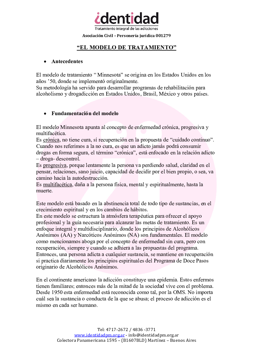 Modelo Minnesota (tratamiento de adicciones) - pdf 