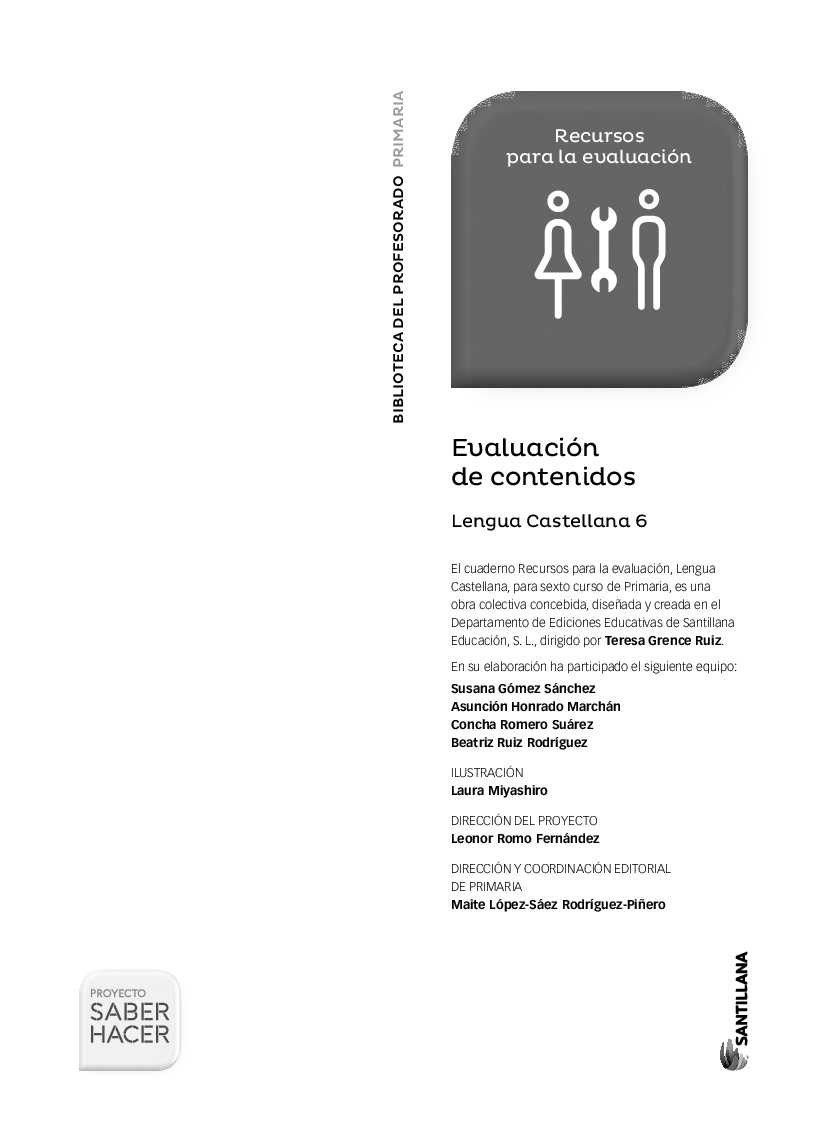 Evaluaciones Examenes de Lengua Castellana 6 Primaria Santillana en PDF