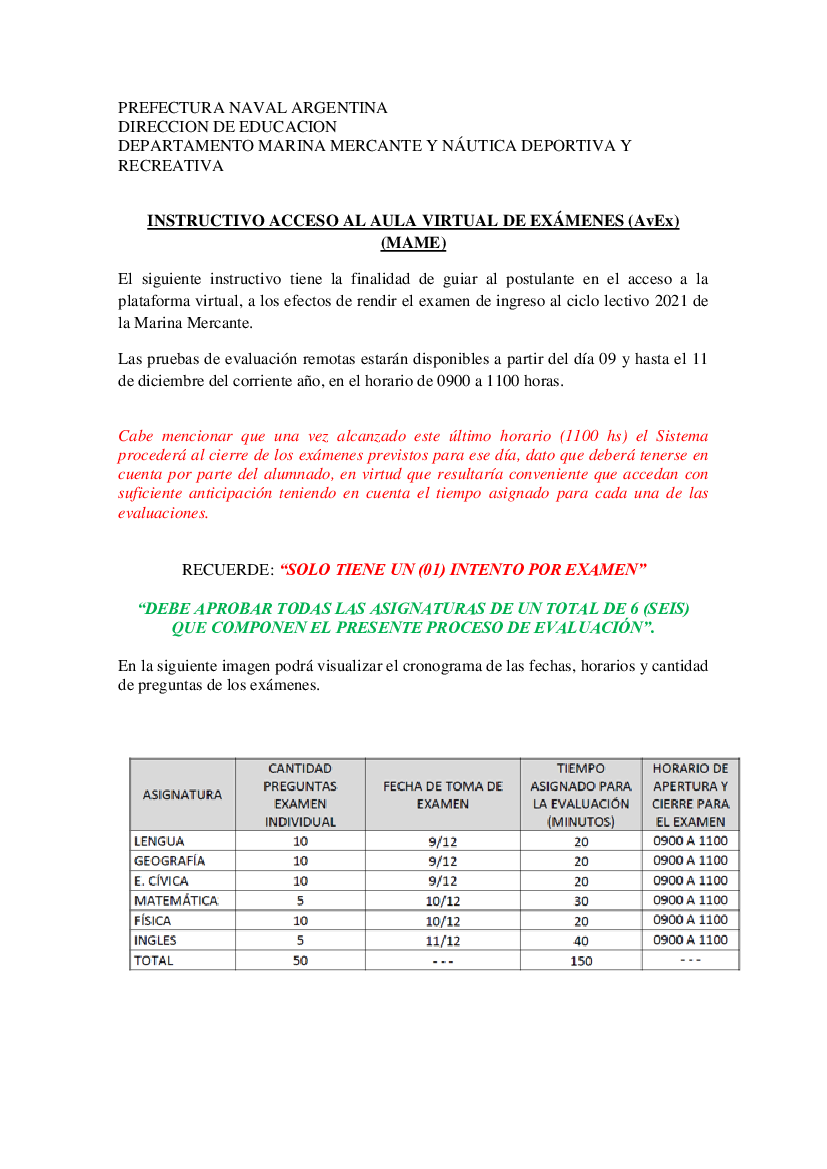 INSTRUCTIVO EXAMEN DE INGRESO - PLATAFORMA VIRTUAL - pdf 