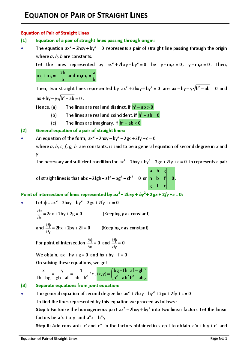 Correos Electronicos 12 Equation Of Pair Of Straight Lines Pdf Docer Com Ar