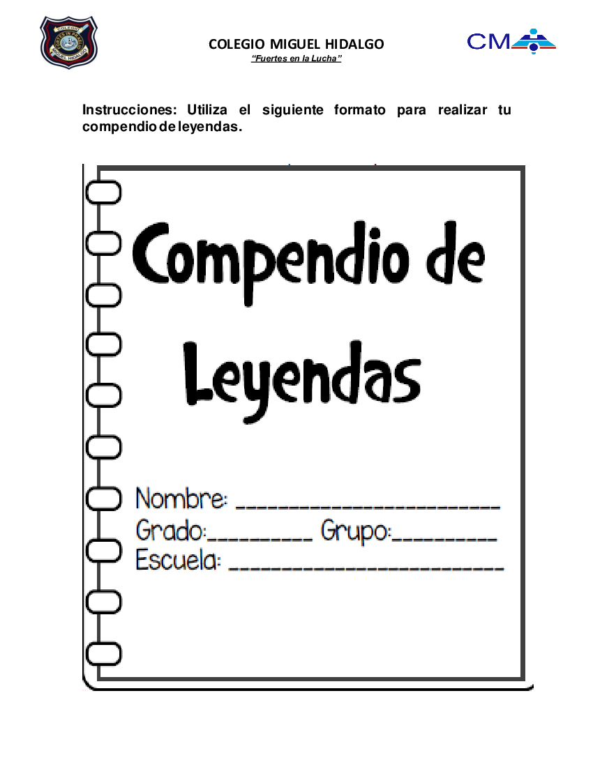 FORMATO DE COMPENDIO DE LEYENDAS 5° DE PRIMARIA - pdf 