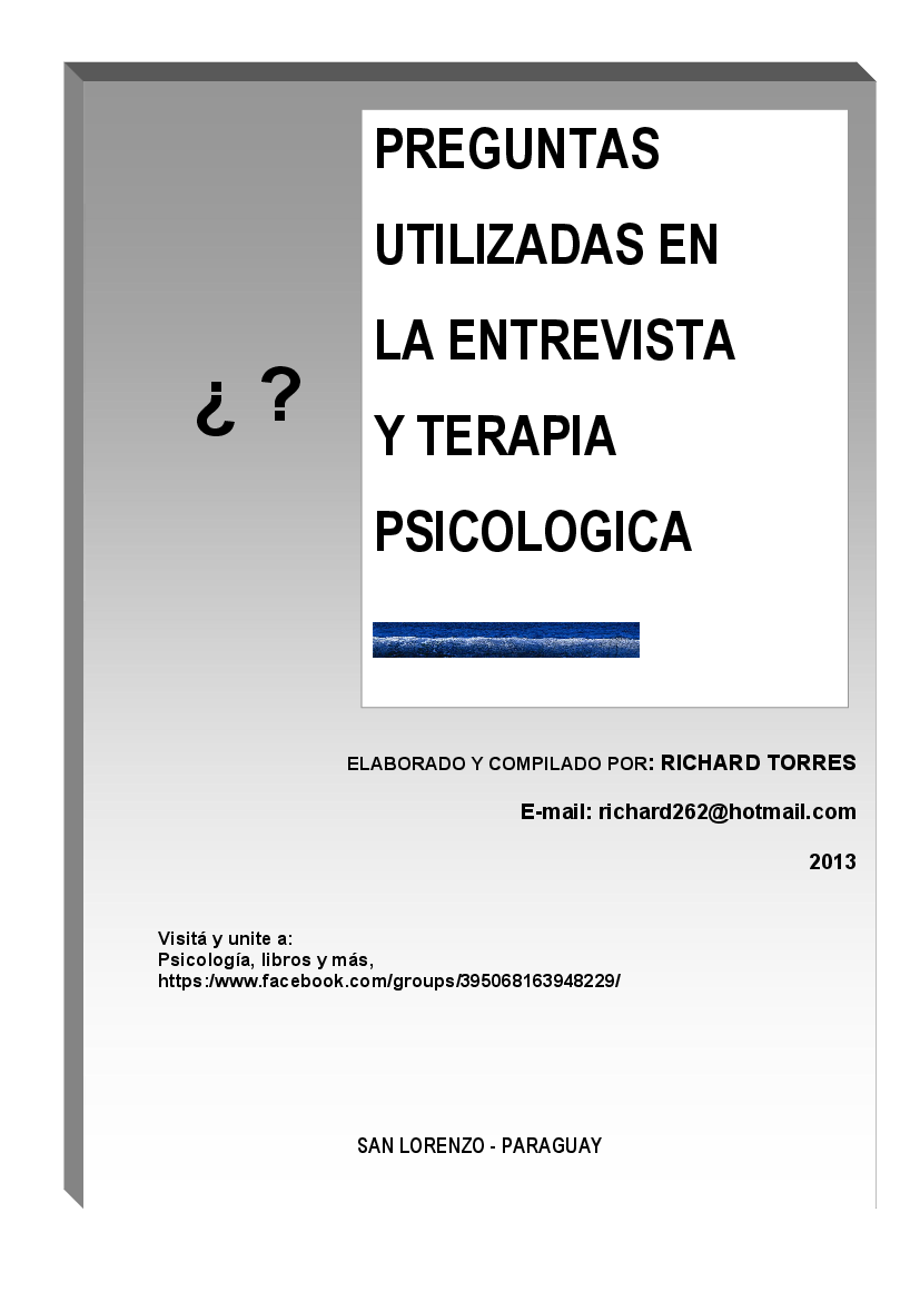 Preguntas en la entrevista Psicologica pdf