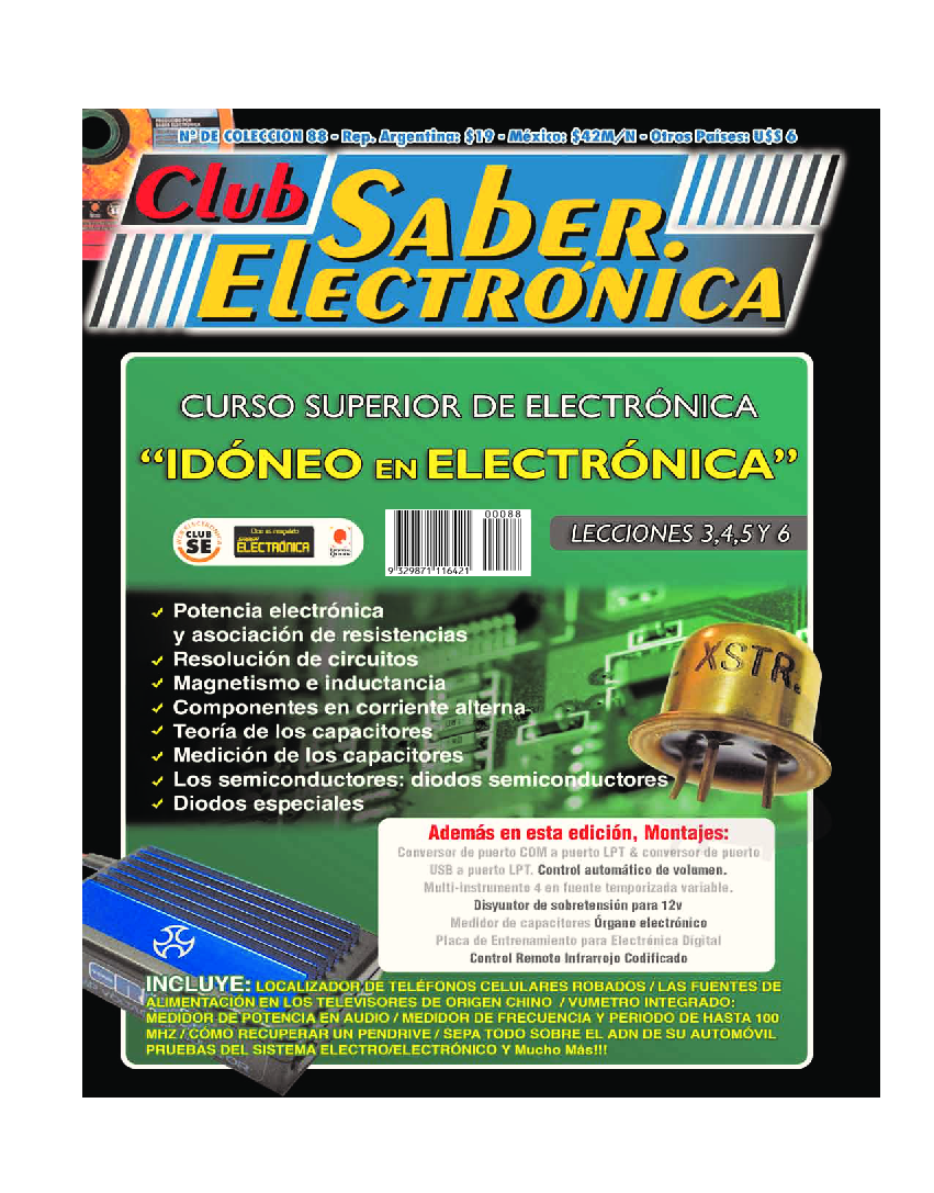 Club Saber Electrónica Nro. 88. Curso superior de electrónica - pdf  