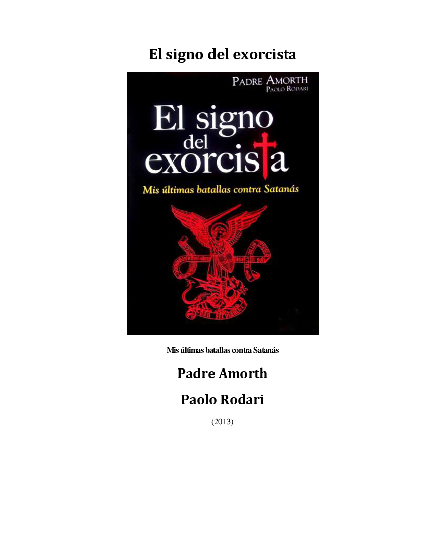 El signo del exorcista - Padre Amorth Paolo Rodari - pdf 