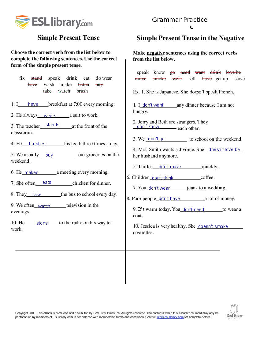 esl library simple present tense pdf hanoiheritagemarathon com