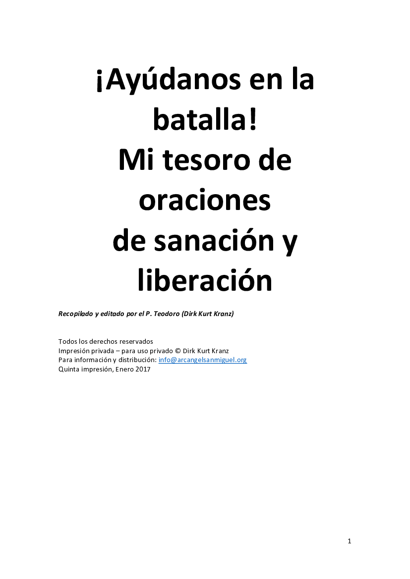  Ayúdanos en la batalla, mi tesoro de oraciones de sanación y  liberación. - pdf 