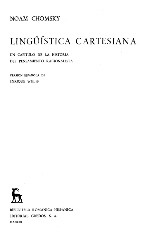 Los Conceptos Innatos En La Obra De Chomsky Definicin Y