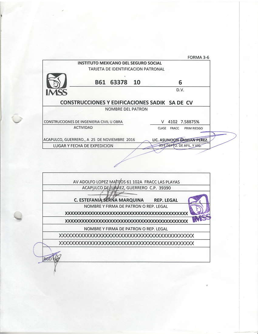 Reposicion De Tarjeta De Identificacion Patronal Imss Tarjetas My Xxx 6111