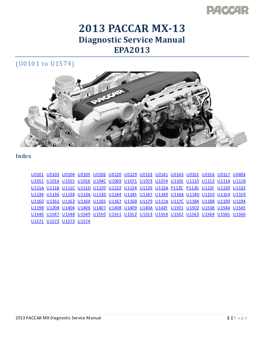 Paccar Mx 13 Epa2013 Diagnostic Manual