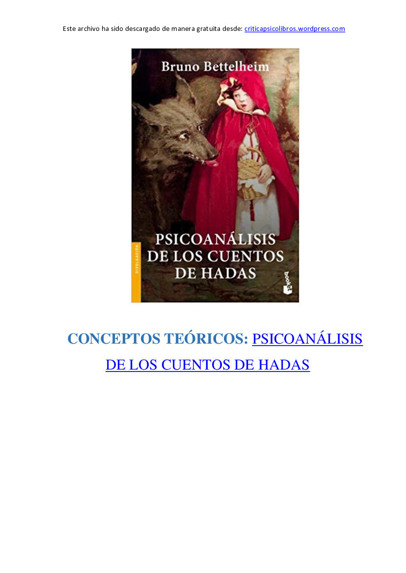 Psicoanálisis de los cuentos de hadas.  - pdf  