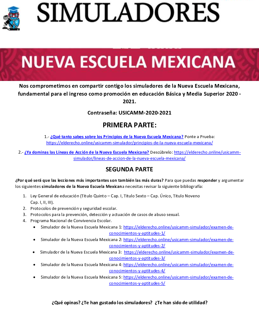 Simuladores De La Nueva Escuela Mexicana 2020 2021 Pdf Docer Ar Hot 1297