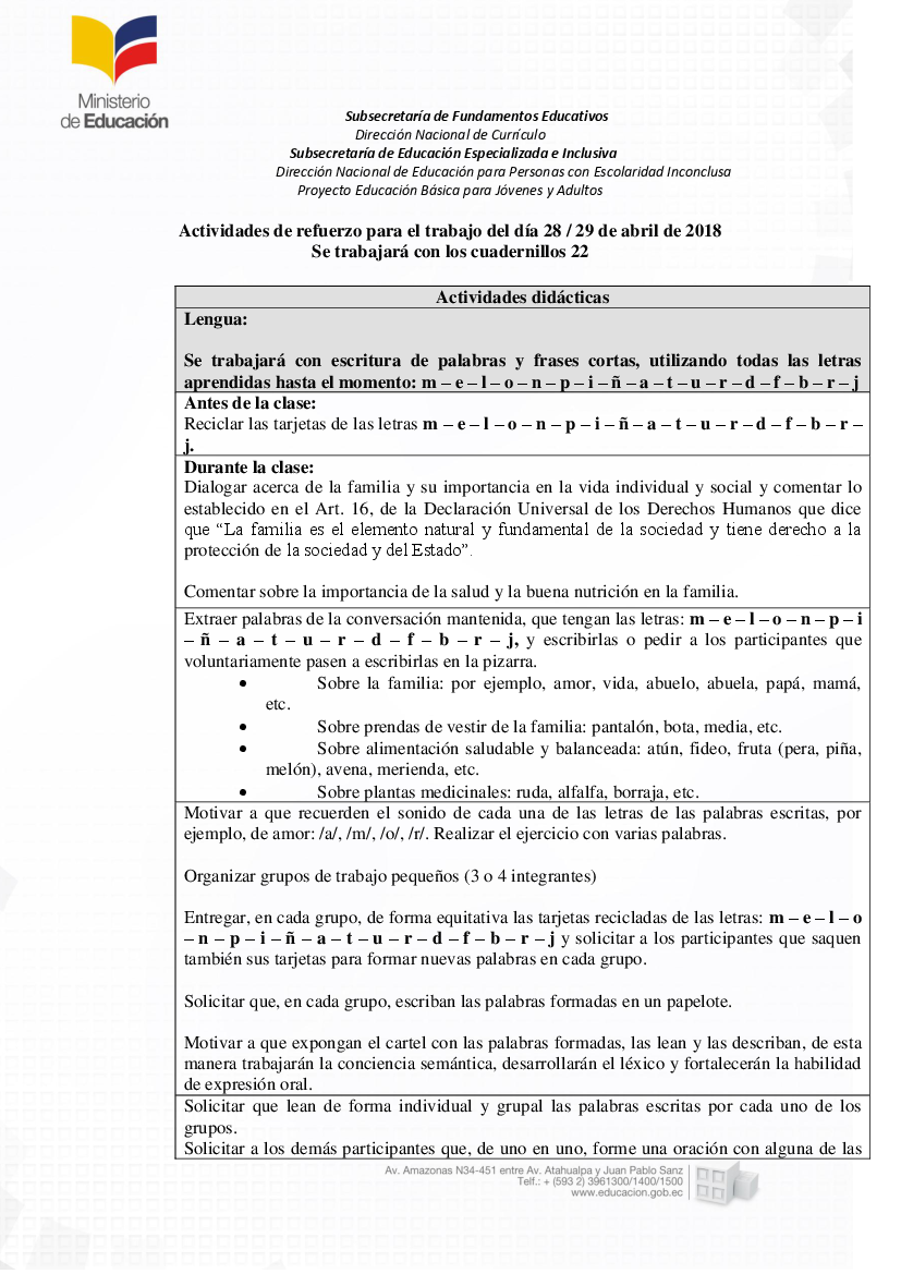 24 Encuentro De Reforzamiento Pedagogico 22 Para 28 Y 29 Abr 18 R Pdf Docer Com Ar