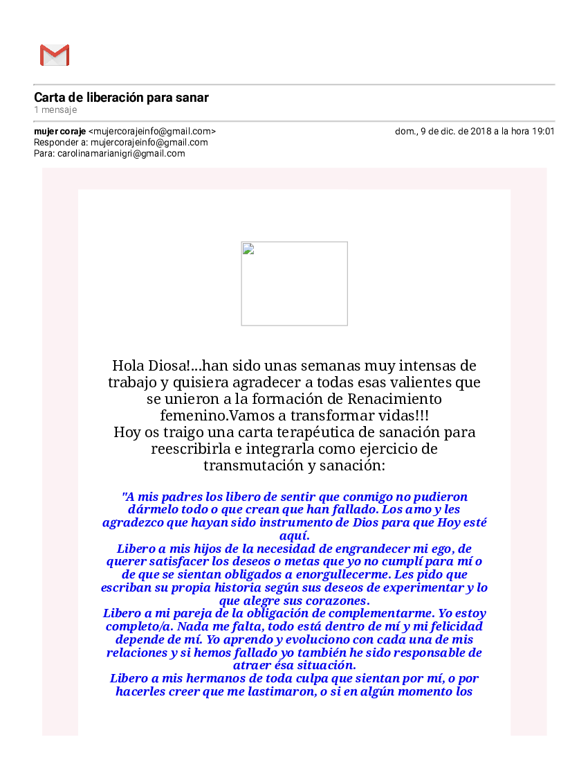 Carta de liberación para sanar - pdf 