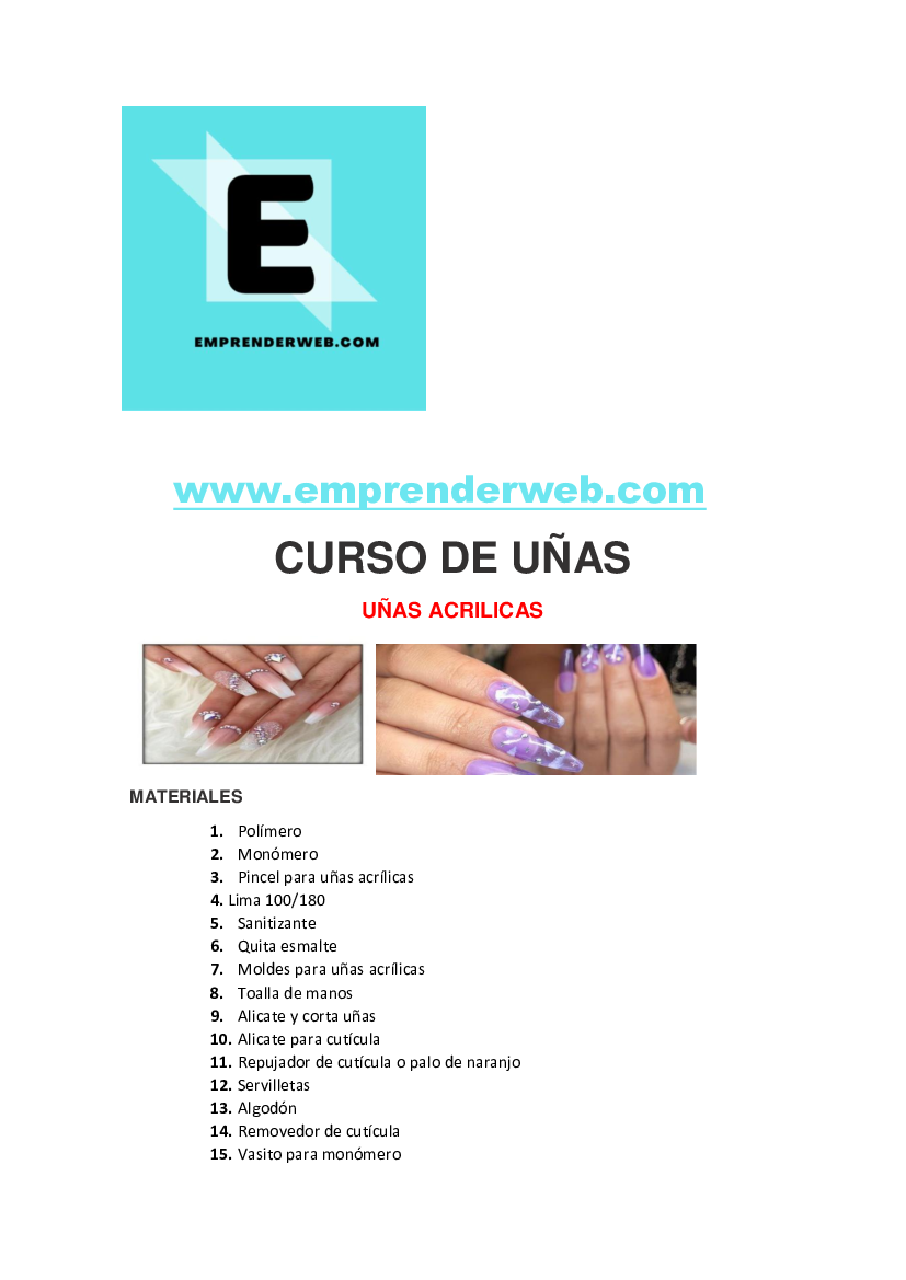 Curso de uñas Acrilicas con moldes - pdf 