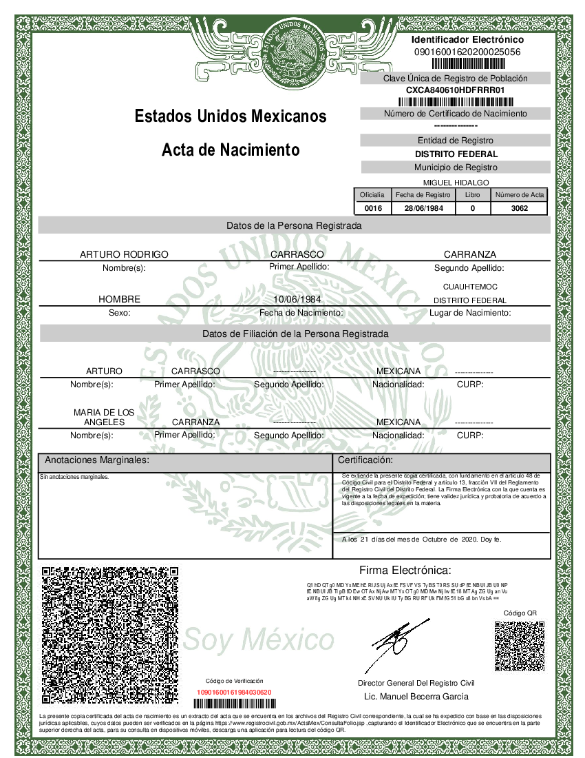 Acta De Nacimiento Mexicana Actualizada 2022 Nuevo Formato Mobile Legends 8644