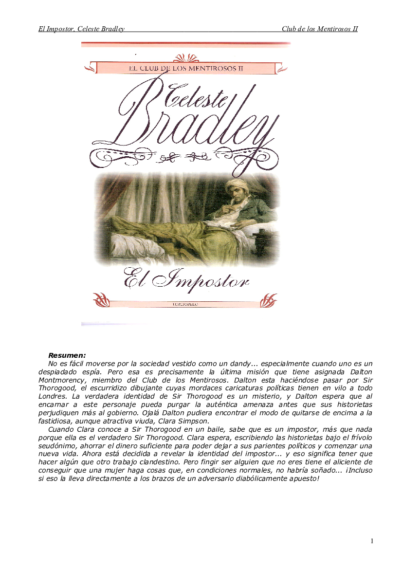 BRADLEY, Celeste - El club de los mentirosos 02 - El impostor - pdf  