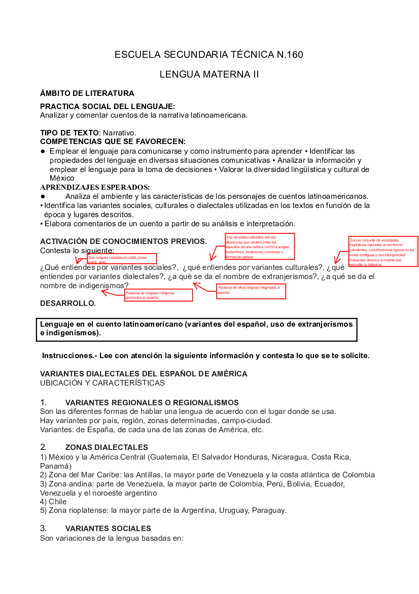 ACTIVIDAD 4. SEGUNDO GRADO. LITERATURA LATINOAMERICANA. - Documentos de  Google-Copiar - pdf 