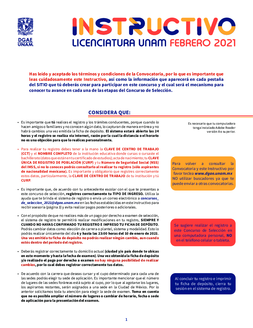INSTRUCTIVO CONVOCATORIA UNAM 2021 - pdf 