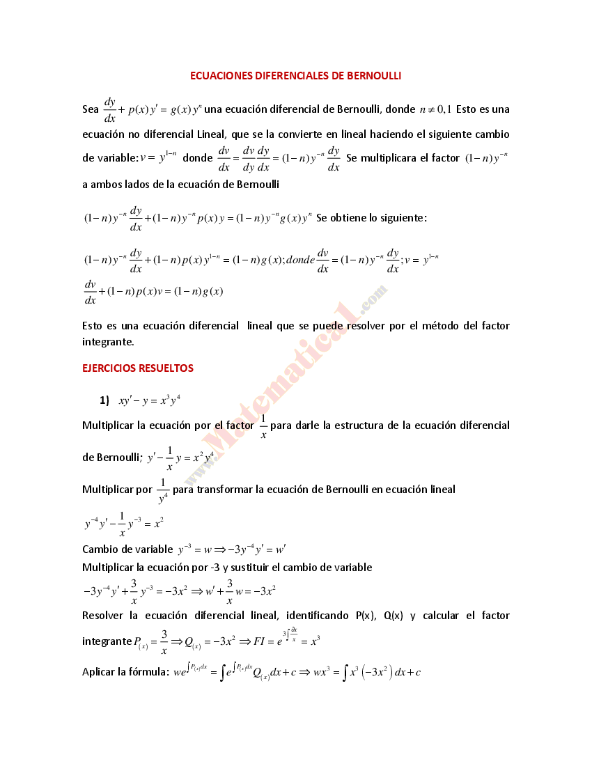 53 Ecuaciones Diferenciales De Bernoulli Pdf Docer Com Ar