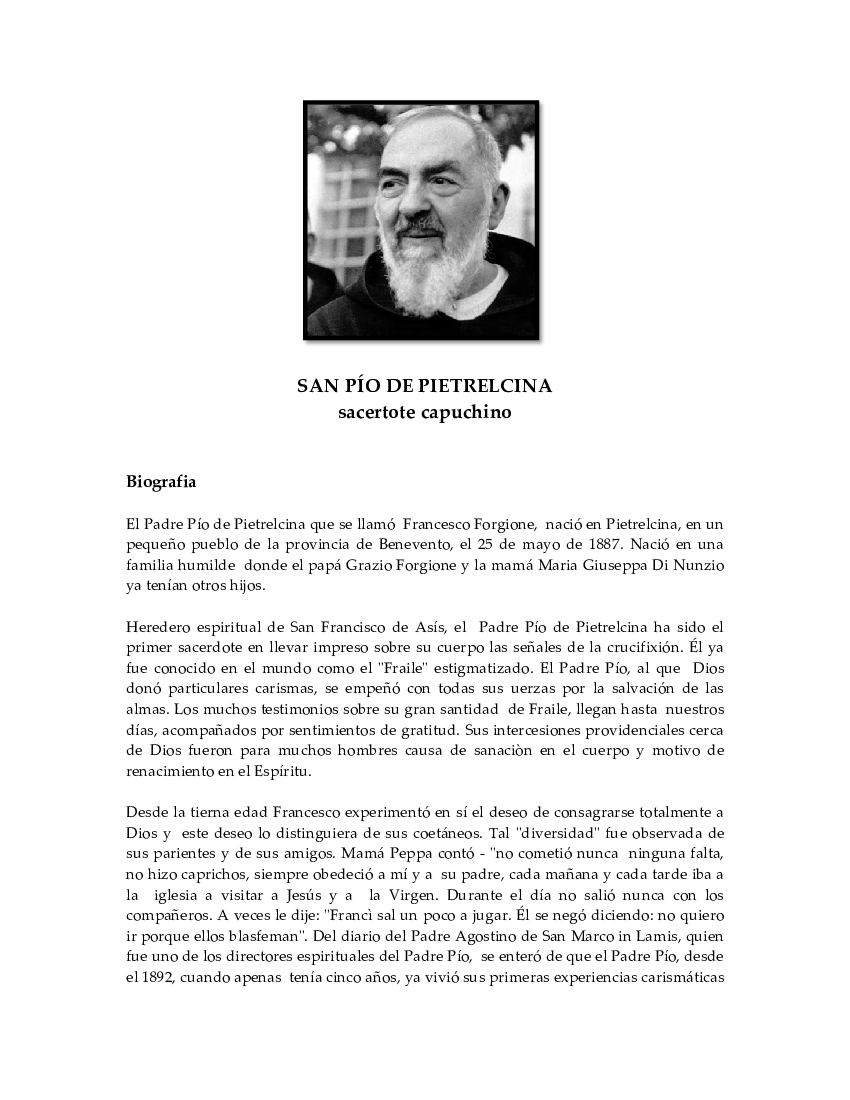SAN PÍO DE PIETRELCINA - BIOGRAFÍA - pdf 
