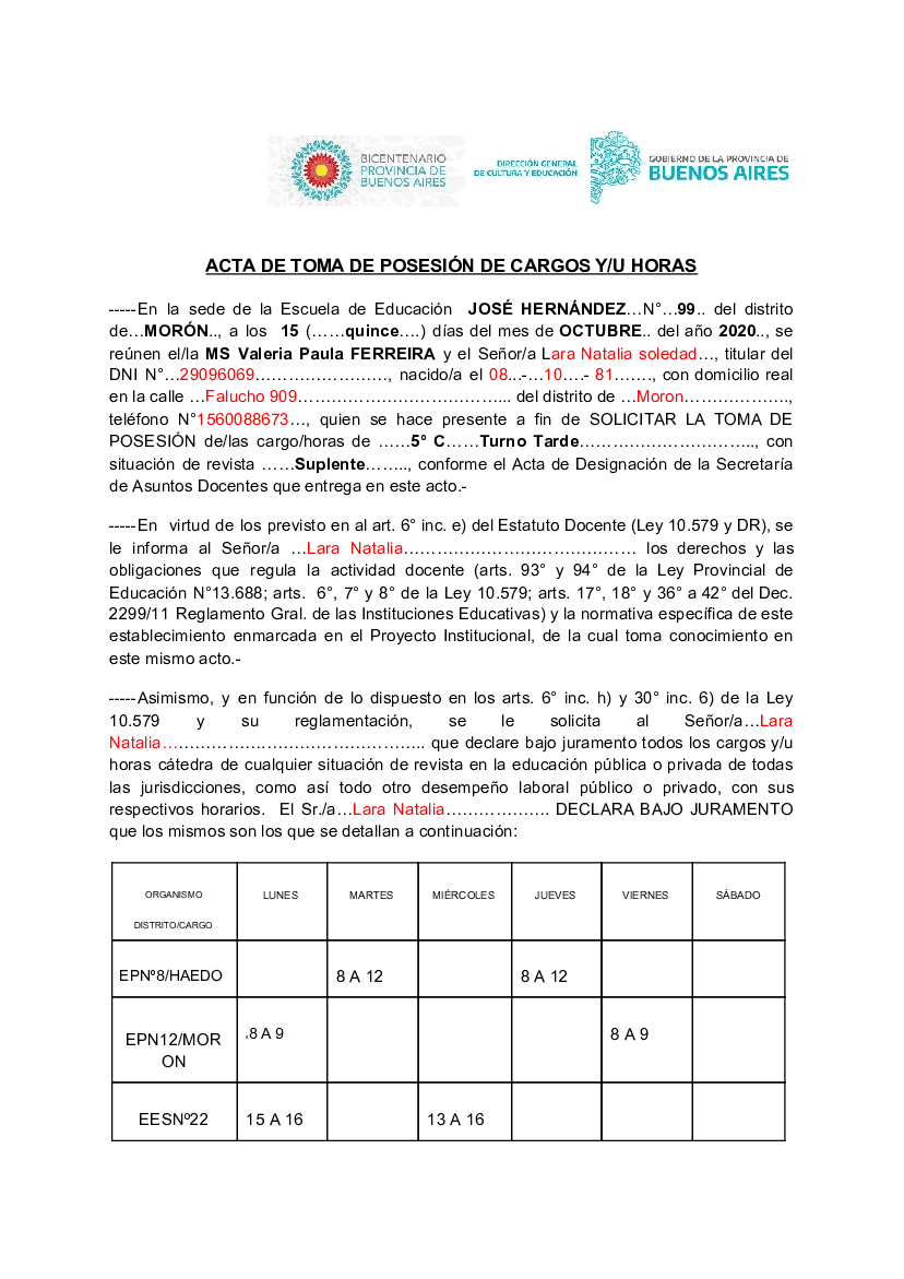 Introducir 106 Imagen Modelo De Acta De Toma De Posesion Docente