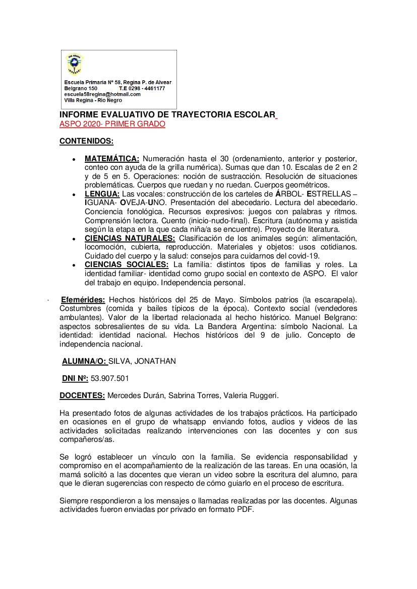 SILVA, JONATHAN - INFORME EVALUATIVO DE TRAYECTORIA ESCOLAR. - pdf  