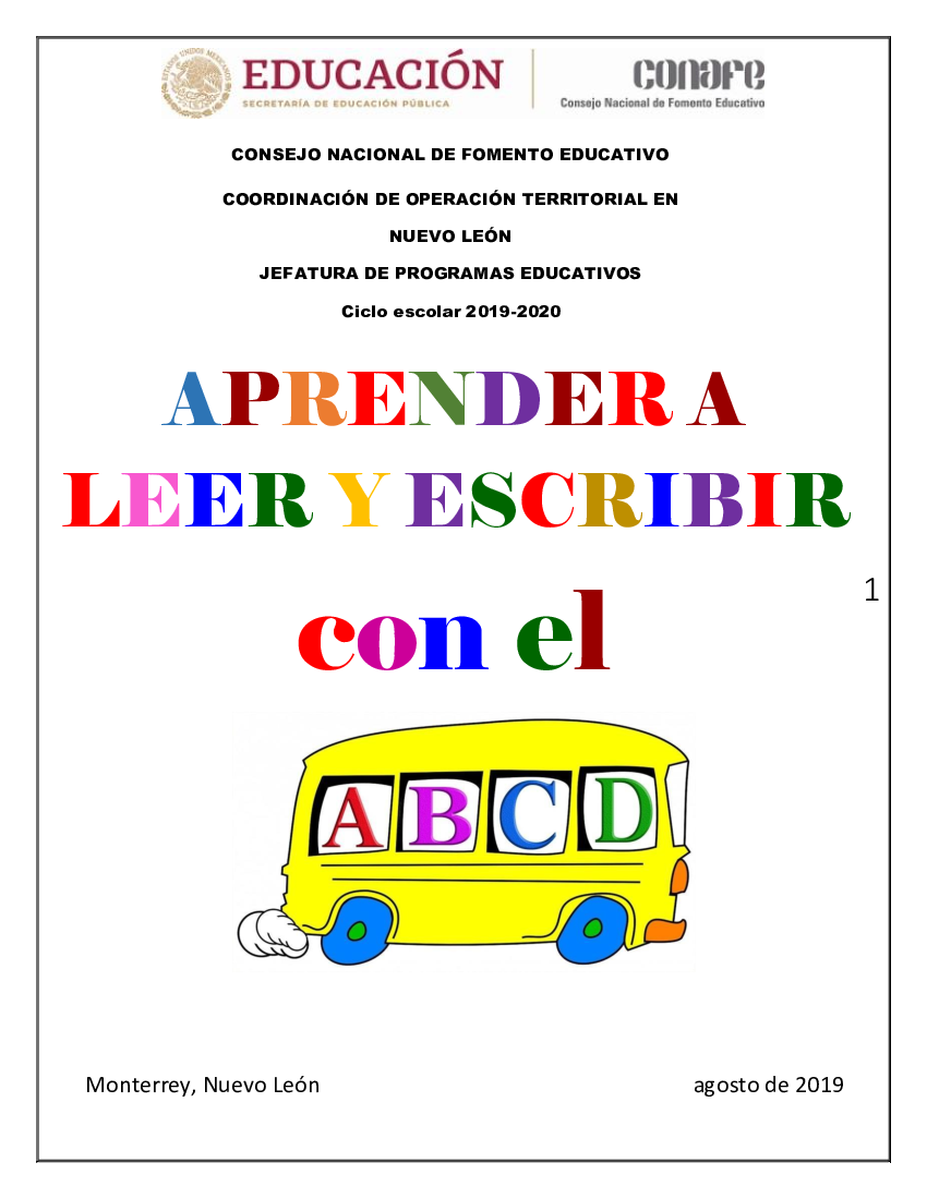 Fichas para Aprender a Leer y escribir con el ABCD - pdf 