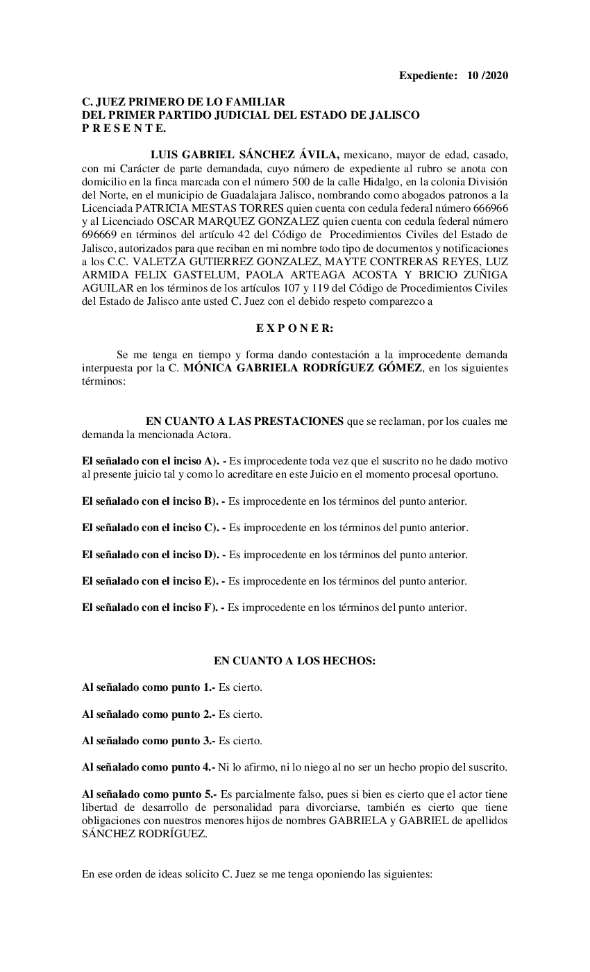 CONTESTACION DEMANDA DIVORCIO INCAUSADO EQUIPO 2 - pdf 