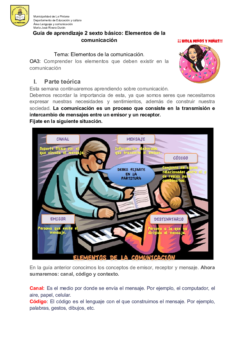 Guía de aprendizaje 2 sexto básico_ Elementos de la comunicación - pdf  