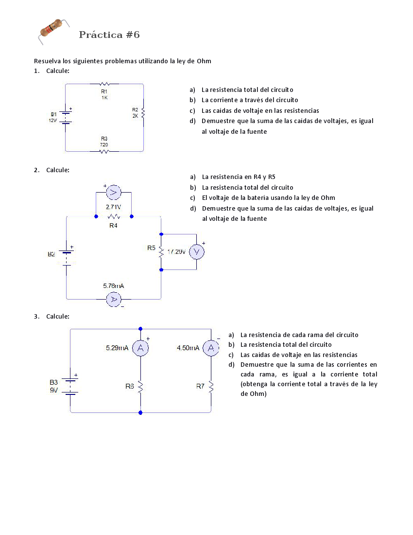 Práctica 6 ley de Ohm Circuito Serie o Paralelo T3