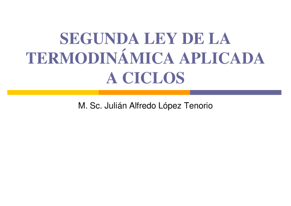 Segunda ley de la termodinamica - aplicada a ciclos - pdf 