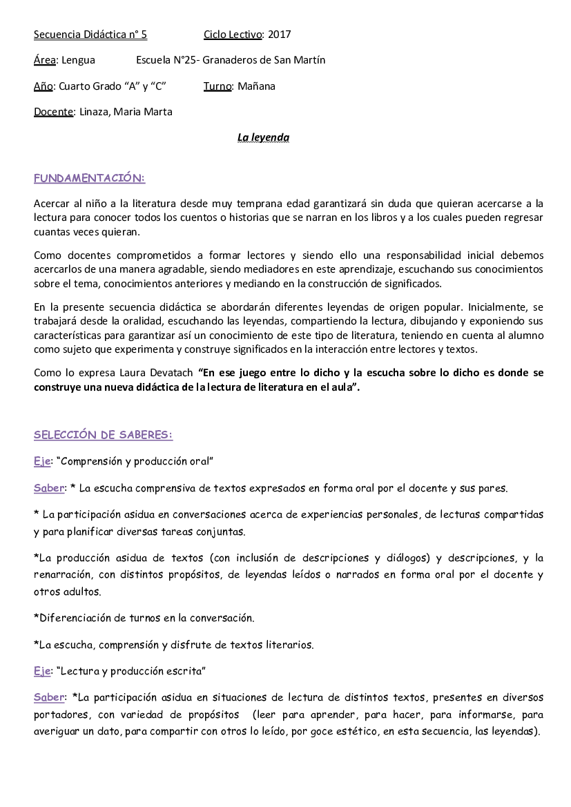 Secuencia Didáctica n5LA LEYENDA-4to - pdf 