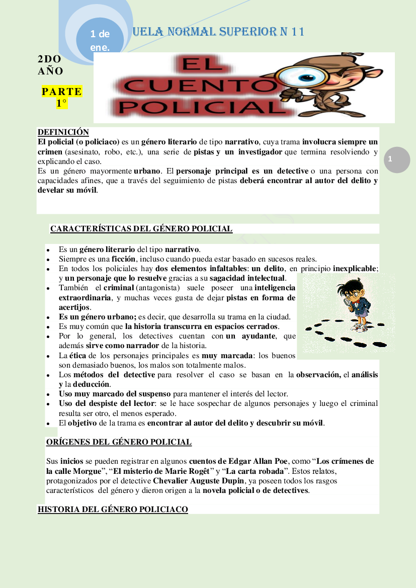 2do AÑO. Cuento Policial- PARTE 1° Características - pdf 