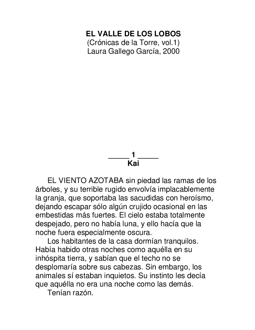 El valle de los lobos - Crónicas de la Torre 01 - Laura Gallego García - pdf  