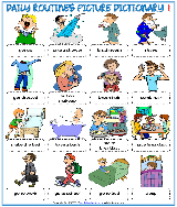 Daily Routines Esl Word Search Puzzle Worksheets For Kids